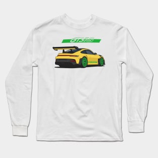 Rear car 911 gt3 rs yellow green Long Sleeve T-Shirt